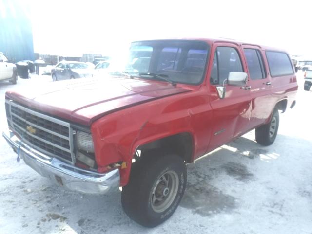 1GNEV16K7MF150915 - 1991 CHEVROLET SUBURBAN V RED photo 2