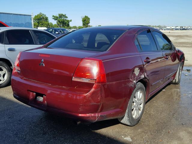 4A3AB36F26E051021 - 2006 MITSUBISHI GALANT ES BURGUNDY photo 4