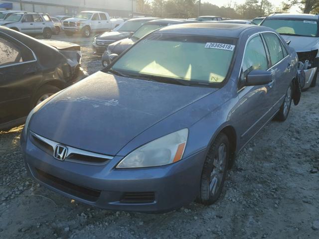 1HGCM66597A068150 - 2007 HONDA ACCORD EX BLUE photo 2