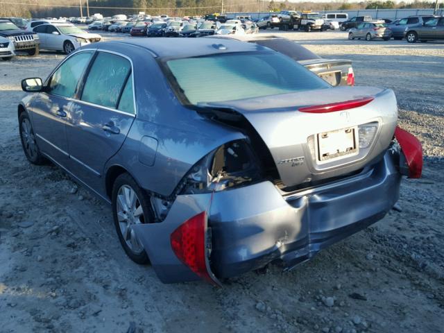 1HGCM66597A068150 - 2007 HONDA ACCORD EX BLUE photo 3