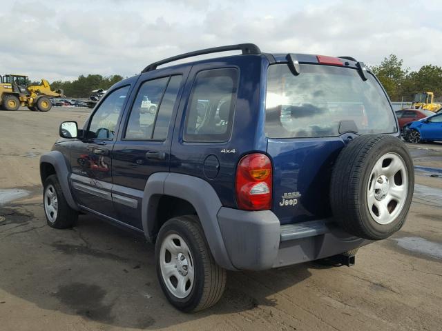 1J4GL48K52W115965 - 2002 JEEP LIBERTY SP BLUE photo 3