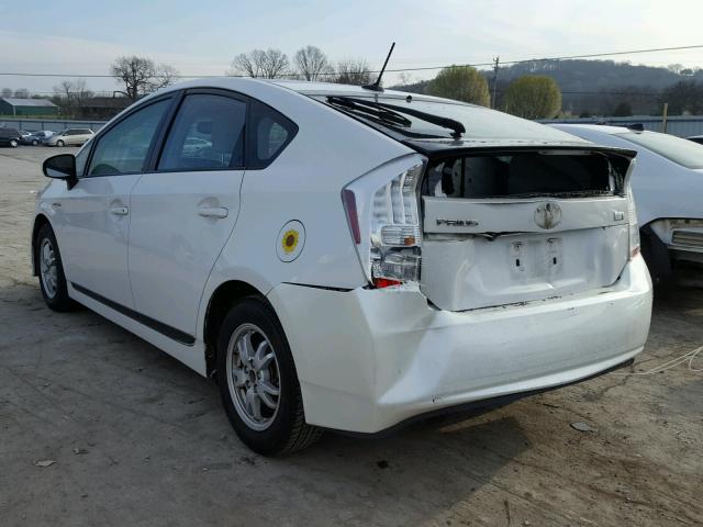 JTDKN3DU1A0201514 - 2010 TOYOTA PRIUS WHITE photo 3