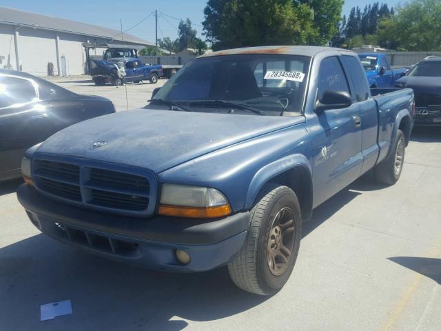 1B7GL32X02S601773 - 2002 DODGE DAKOTA SPO BLUE photo 2