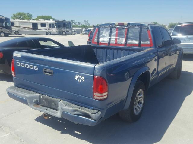 1B7GL32X02S601773 - 2002 DODGE DAKOTA SPO BLUE photo 4