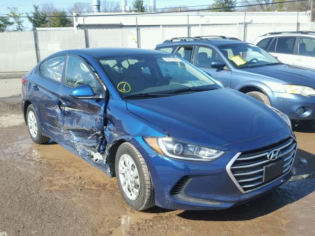 5NPD74LF7HH100051 - 2017 HYUNDAI ELANTRA SE BLUE photo 1