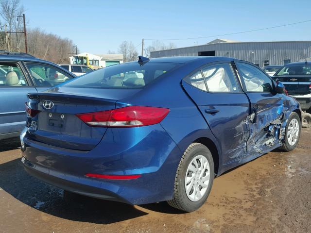 5NPD74LF7HH100051 - 2017 HYUNDAI ELANTRA SE BLUE photo 4