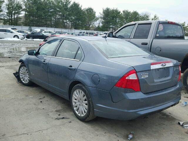 3FADP0L38CR221701 - 2012 FORD FUSION HYB BLUE photo 3