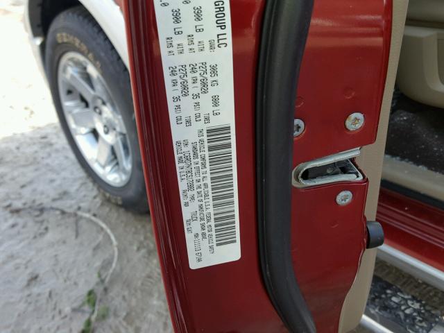 1C6RD7NT8CS172882 - 2012 DODGE RAM 1500 L RED photo 10