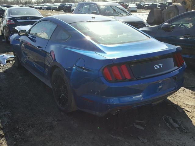 1FA6P8CF1H5312420 - 2017 FORD MUSTANG GT BLUE photo 3