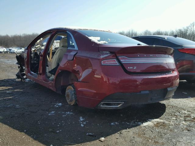 3LN6L2GK3ER825702 - 2014 LINCOLN MKZ RED photo 3