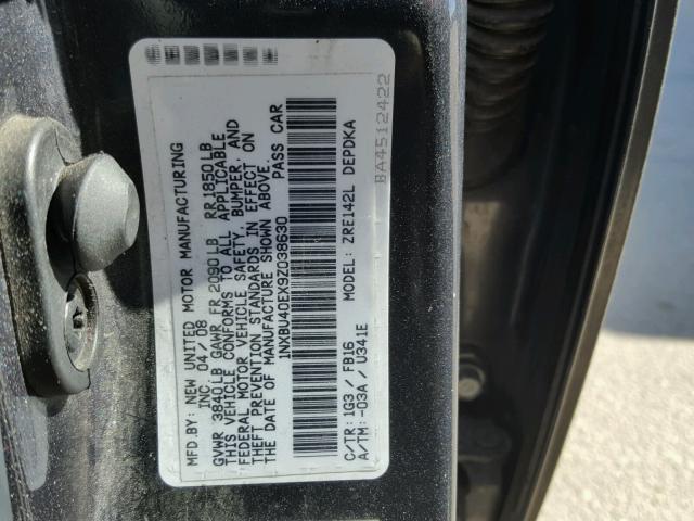 1NXBU40EX9Z038630 - 2009 TOYOTA COROLLA BA GRAY photo 10