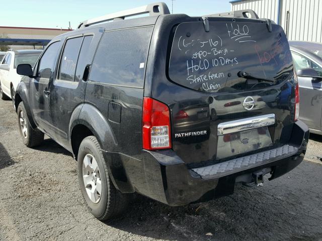 5N1AR18U57C635663 - 2007 NISSAN PATHFINDER BLACK photo 3