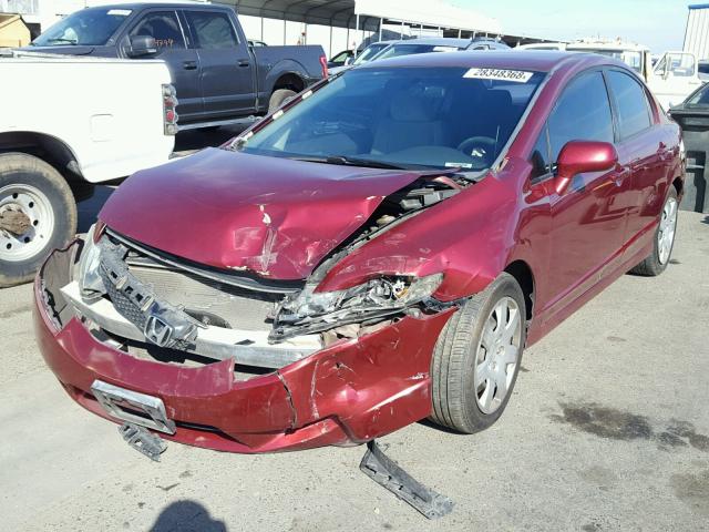 1HGFA16519L013501 - 2009 HONDA CIVIC LX RED photo 2