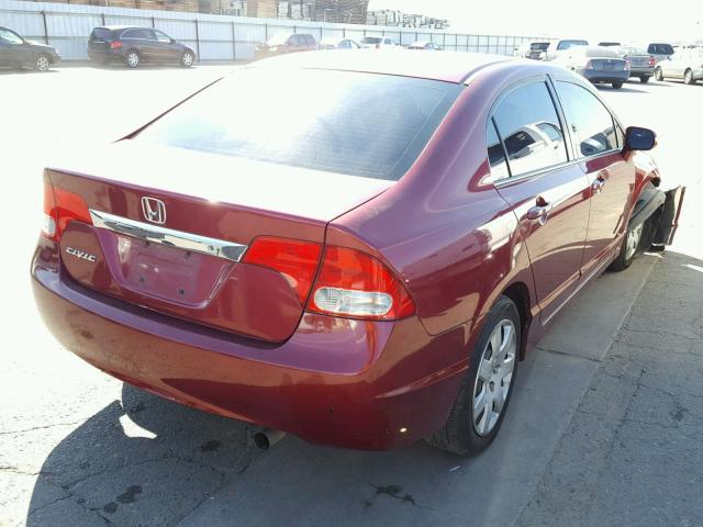 1HGFA16519L013501 - 2009 HONDA CIVIC LX RED photo 4