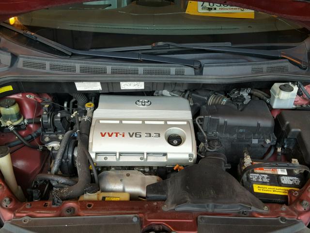 5TDZA22C94S118333 - 2004 TOYOTA SIENNA XLE MAROON photo 7