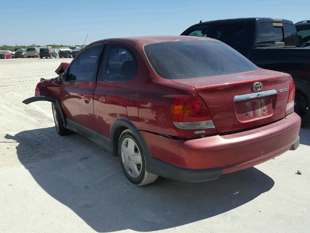 JTDAT123630261808 - 2003 TOYOTA ECHO MAROON photo 3