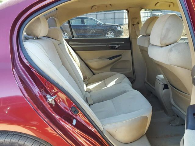 1HGFA168X7L142845 - 2007 HONDA CIVIC EX წითელი ფოტო 6