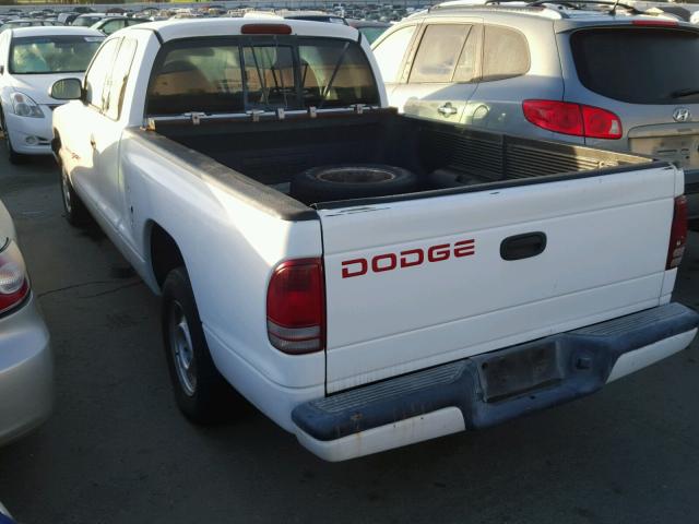 1B7GL23X5VS210423 - 1997 DODGE DAKOTA WHITE photo 3