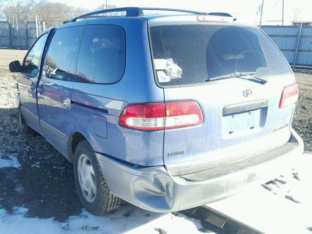 4T3ZF13C21U409454 - 2001 TOYOTA SIENNA LE BLUE photo 3