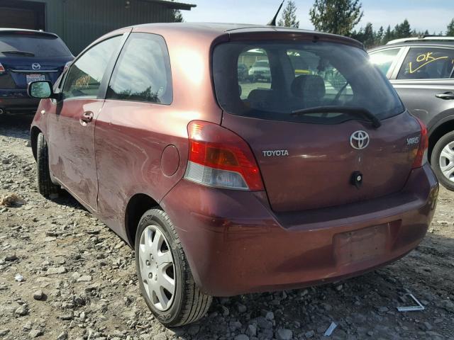 JTDJT903895255988 - 2009 TOYOTA YARIS BURGUNDY photo 3