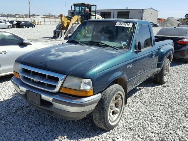 1FTYR10C0WPA67965 - 1998 FORD RANGER GREEN photo 2