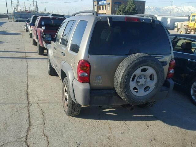 1J4GL48K84W250327 - 2004 JEEP LIBERTY SP TAN photo 3