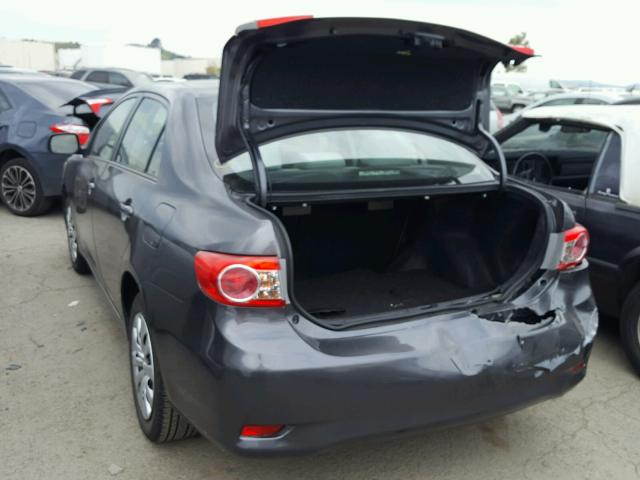 5YFBU4EE9CP014238 - 2012 TOYOTA COROLLA BA GRAY photo 3