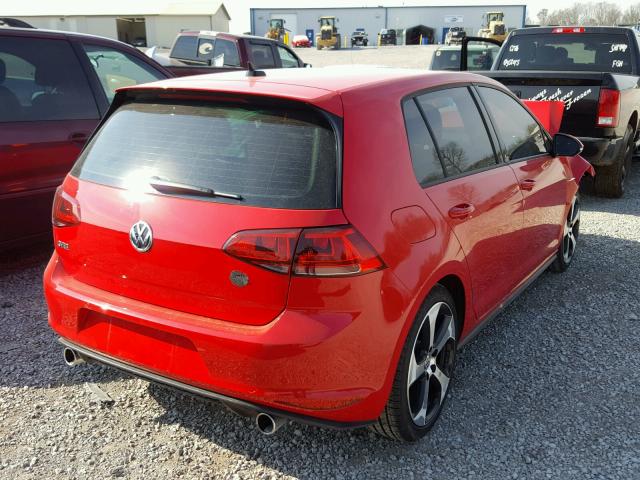 3VW4T7AUXHM062028 - 2017 VOLKSWAGEN GTI S RED photo 4