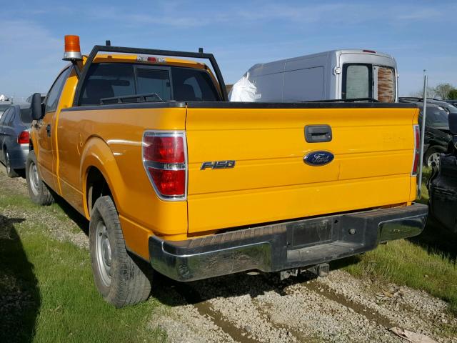 1FTPF1CV4AKE78261 - 2010 FORD F150 YELLOW photo 3