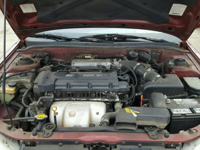 KMHJF35F4YU995755 - 2000 HYUNDAI ELANTRA GL RED photo 7