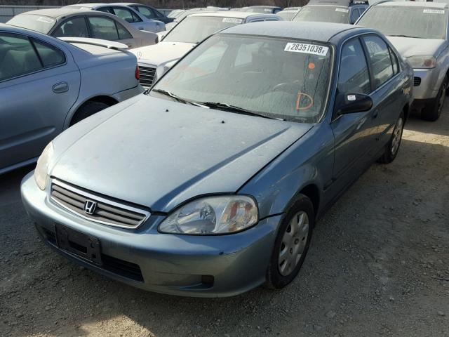 1HGEJ667XXL028828 - 1999 HONDA CIVIC LX BLUE photo 2