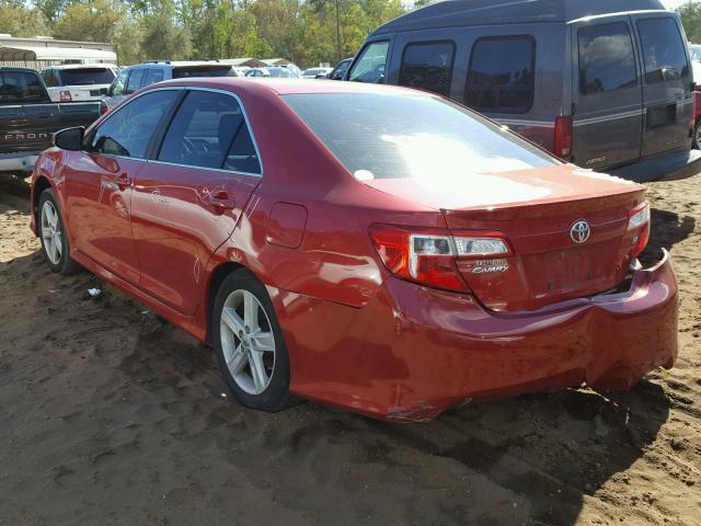 4T1BF1FK6CU603176 - 2012 TOYOTA CAMRY BASE RED photo 3