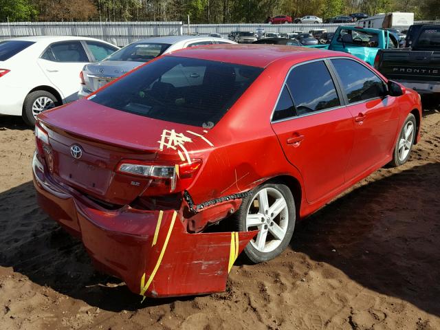 4T1BF1FK6CU603176 - 2012 TOYOTA CAMRY BASE RED photo 4
