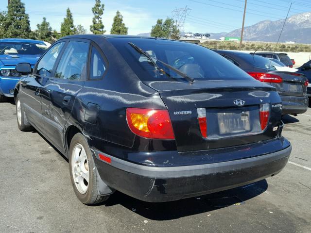 KMHDN55D52U063002 - 2002 HYUNDAI ELANTRA GL BLACK photo 3