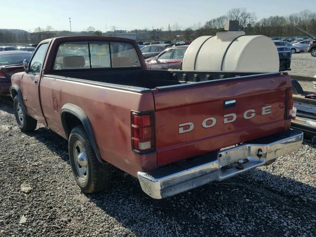 1B7FL26YXNS586941 - 1992 DODGE DAKOTA RED photo 3