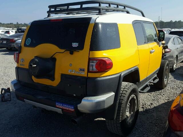 JTEBU11F370060785 - 2007 TOYOTA FJ CRUISER YELLOW photo 4