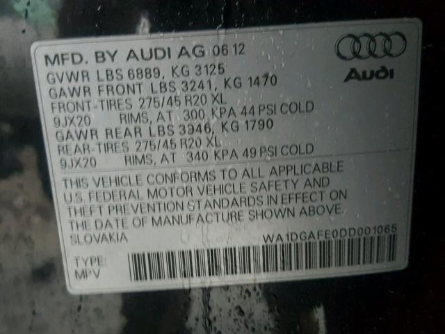 WA1DGAFE0DD001065 - 2013 AUDI Q7 PRESTIG SILVER photo 10