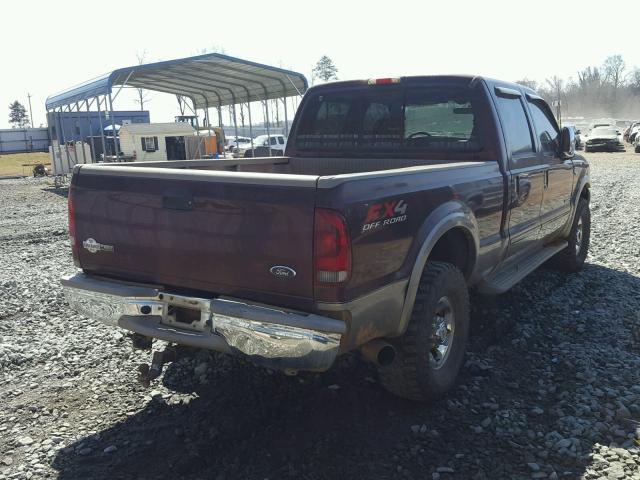 1FTNW21P03EC56058 - 2003 FORD F250 SUPER BURGUNDY photo 4