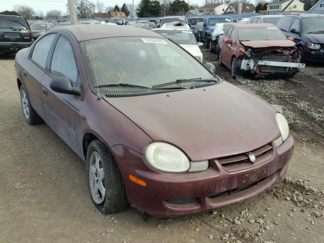 1B3ES46C12D611578 - 2002 DODGE NEON SE MAROON photo 1