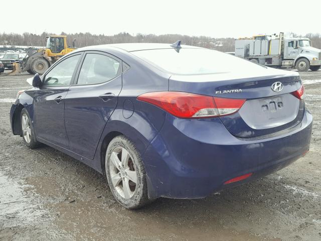 5NPDH4AE5DH234641 - 2013 HYUNDAI ELANTRA GL BLUE photo 3