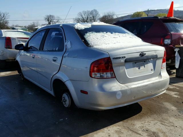 KL1TD52635B302448 - 2005 CHEVROLET AVEO BASE SILVER photo 3