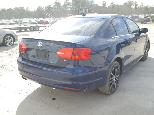 3VWLL7AJXDM357433 - 2013 VOLKSWAGEN JETTA TDI BLUE photo 4