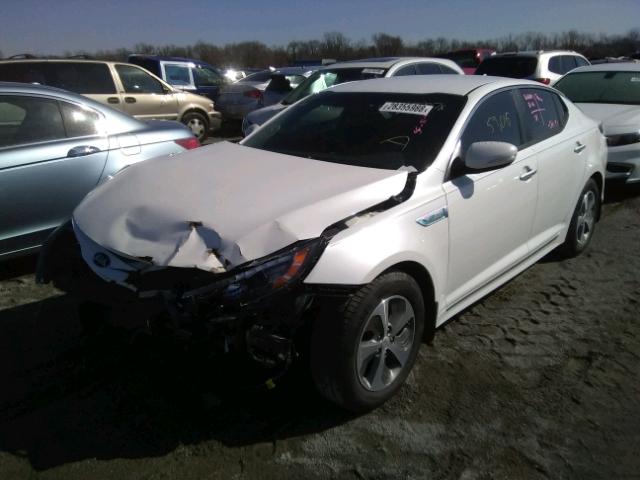 KNAGM4AD5F5078665 - 2015 KIA OPTIMA HYB WHITE photo 2