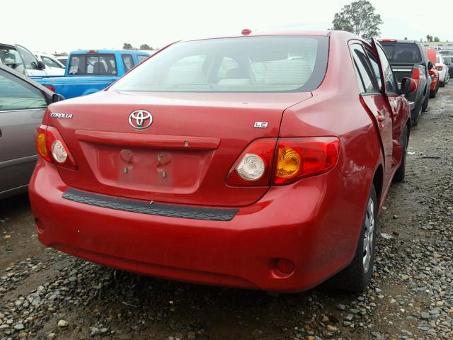 1NXBU4EE2AZ188289 - 2010 TOYOTA COROLLA BA RED photo 4