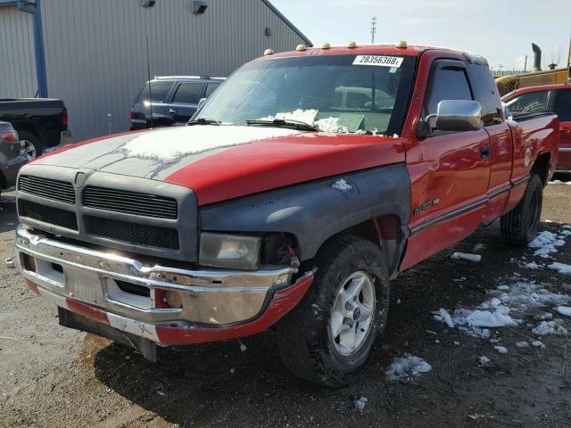 1B7HC13Y4VJ608851 - 1997 DODGE RAM 1500 RED photo 2