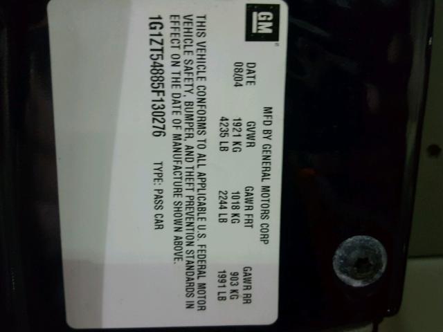 1G1ZT54885F130276 - 2005 CHEVROLET MALIBU LS ლურჯი ფოტო 10