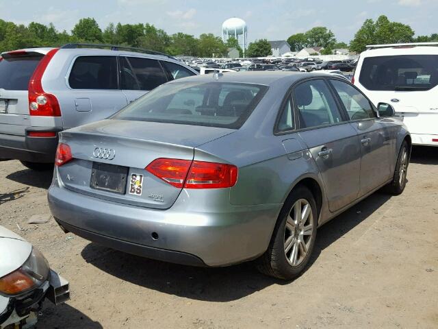 WAULF78K09N063784 - 2009 AUDI A4 2.0T QU GRAY photo 4