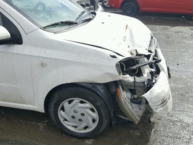 KL1TD56697B066286 - 2007 CHEVROLET AVEO BASE Սպիտակ լուսանկար 9