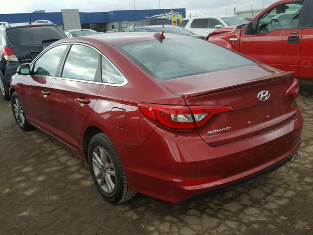 5NPE24AF8GH264705 - 2016 HYUNDAI SONATA SE RED photo 3