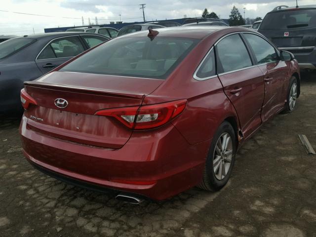 5NPE24AF8GH264705 - 2016 HYUNDAI SONATA SE RED photo 4